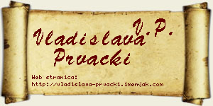 Vladislava Prvački vizit kartica